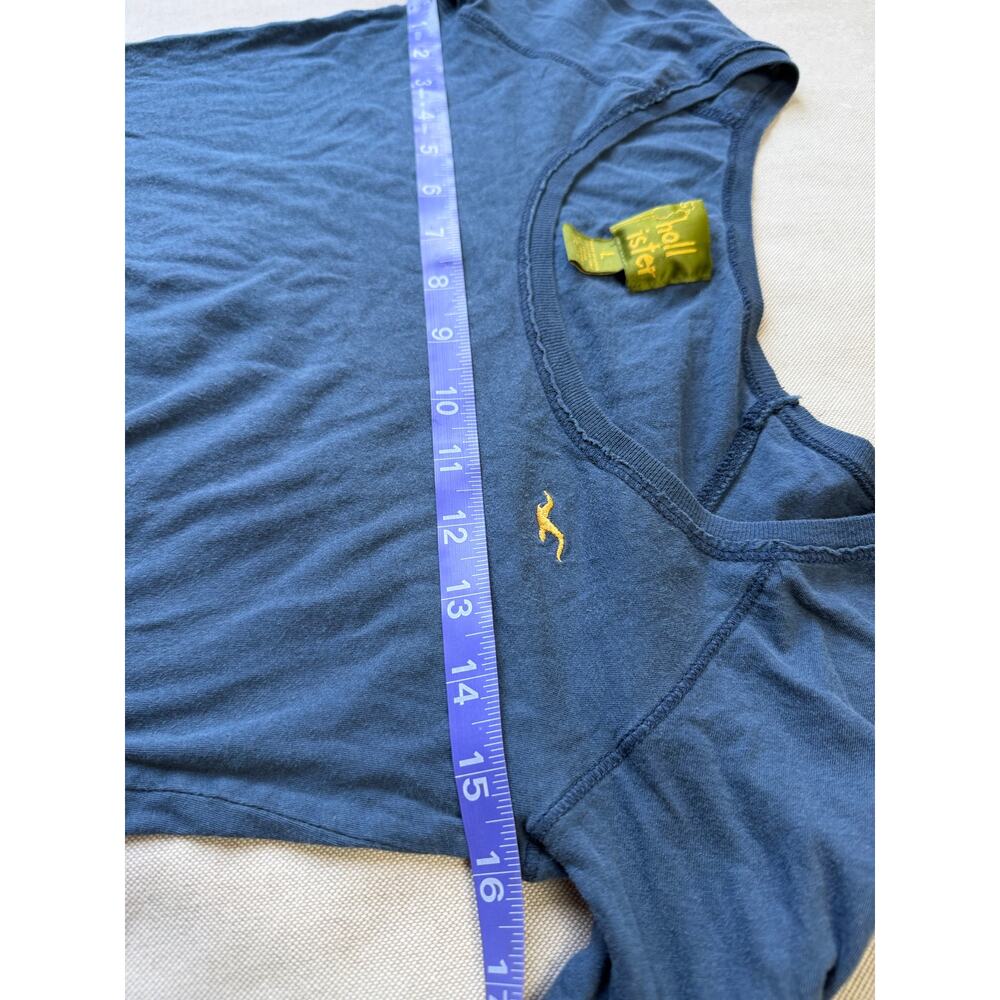 Vintage Y2K Hollister Long Sleeve Scoop Neck Shirt Fitted Tee Blue Women Large - Picture 6 of 12